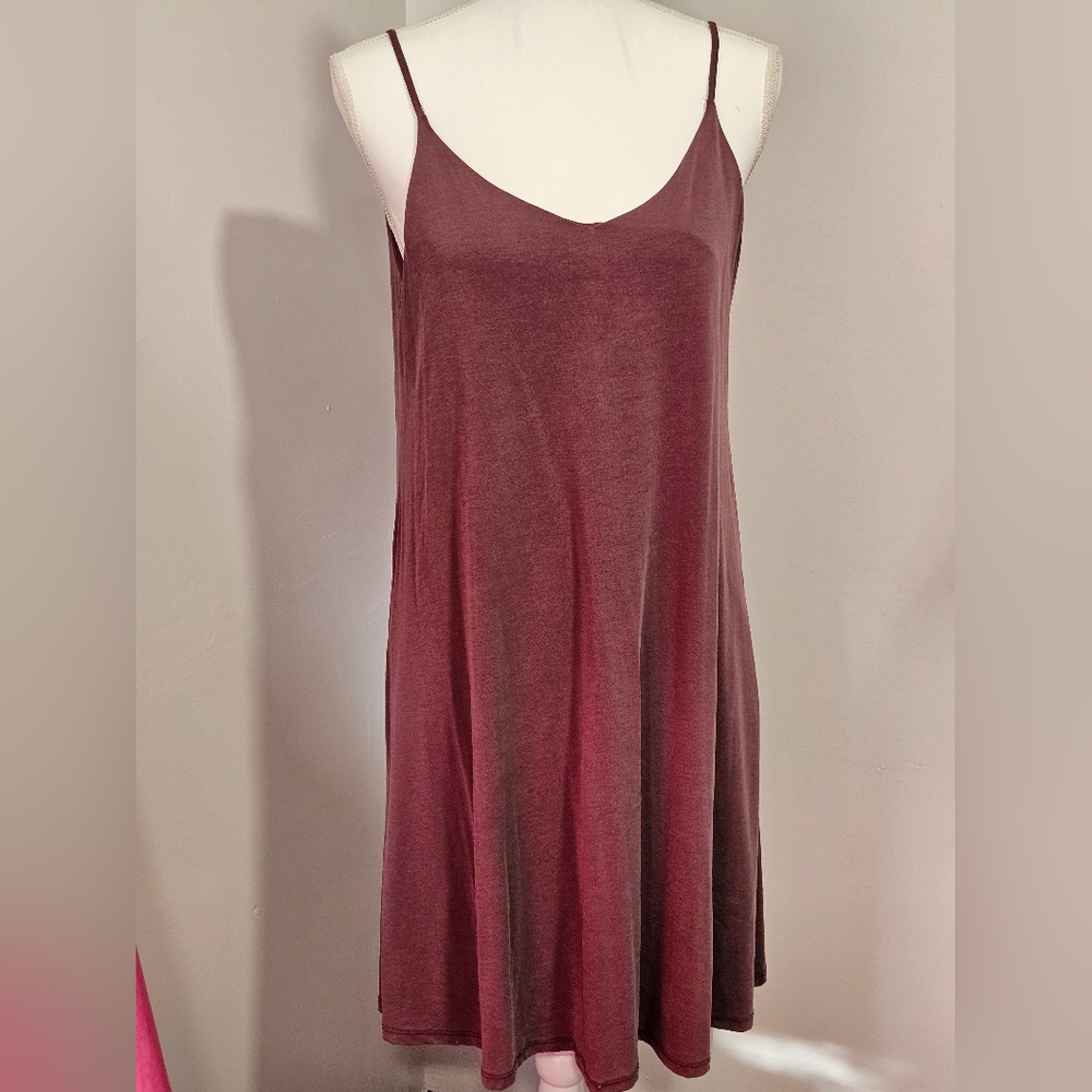 Cupio Plum Color Spaghetti Strap Flowy Summer Dress Womens Size Medium